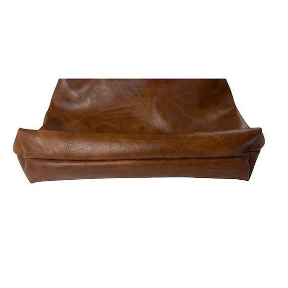 Liz Soto Brown Vegan Leather Crossbody Bag – Boho Chic, Minimalist 12"x10" - Picture 9 of 9